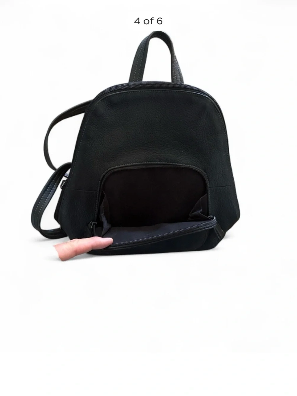 Tignanello black leather sling backpack